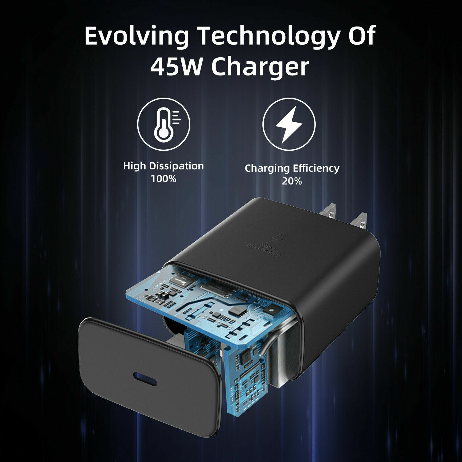 ⚡45W PD Wall Charger Usb-C 6FT Fast charging for Samsung Galaxy S23 S22 S21 S20+