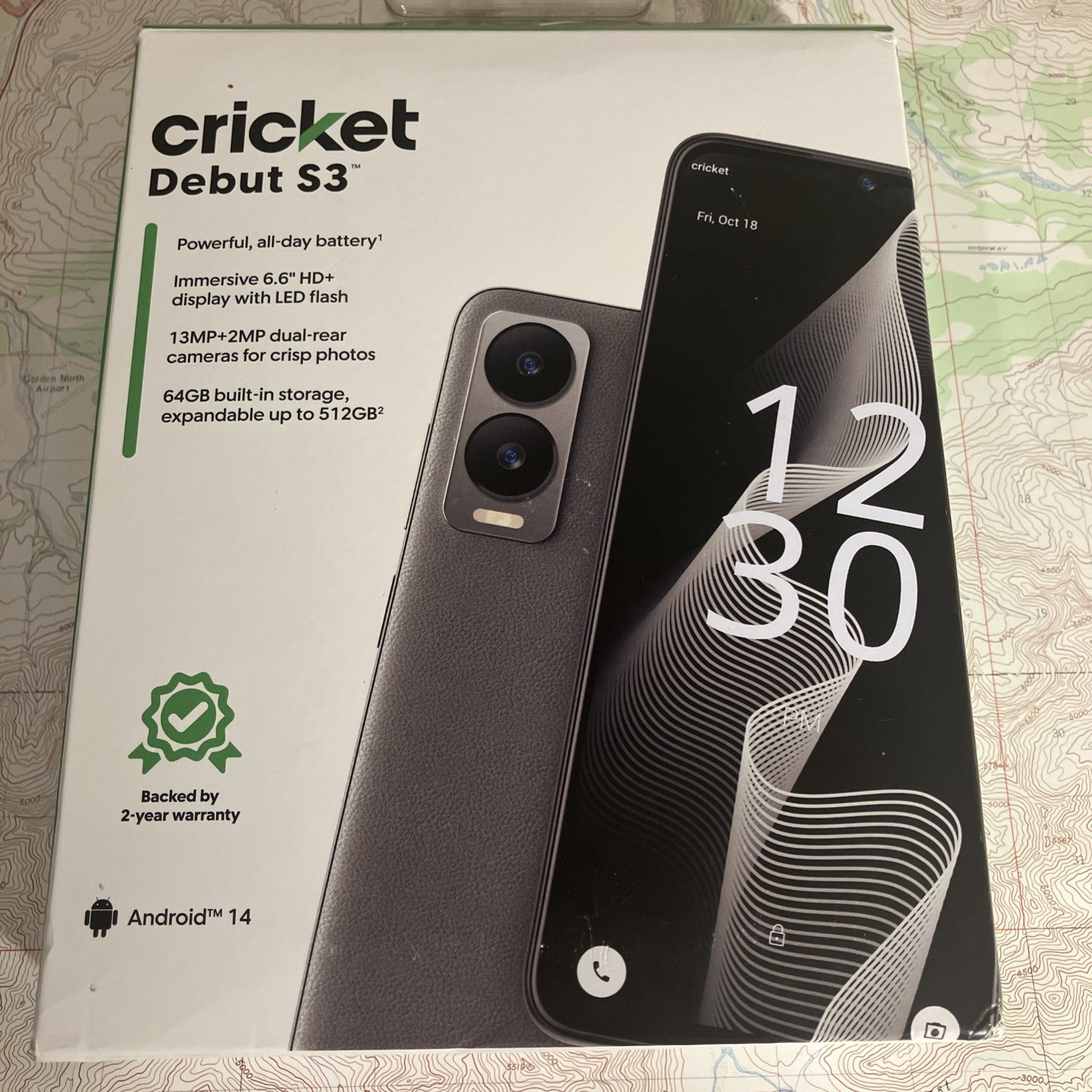 CRICKET WIRELESS DEBUT S3 64GB 4GB RAM ANCHOR GRAY PREPAID NETWORK LOCKED Sealed