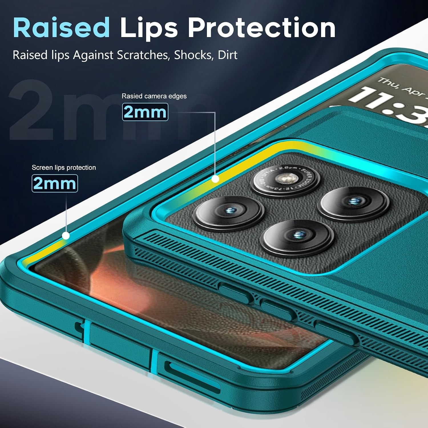 Heavy Duty 3 in 1 Rugged Case for Moto Edge 2025, Military Grade Shockproof Cove