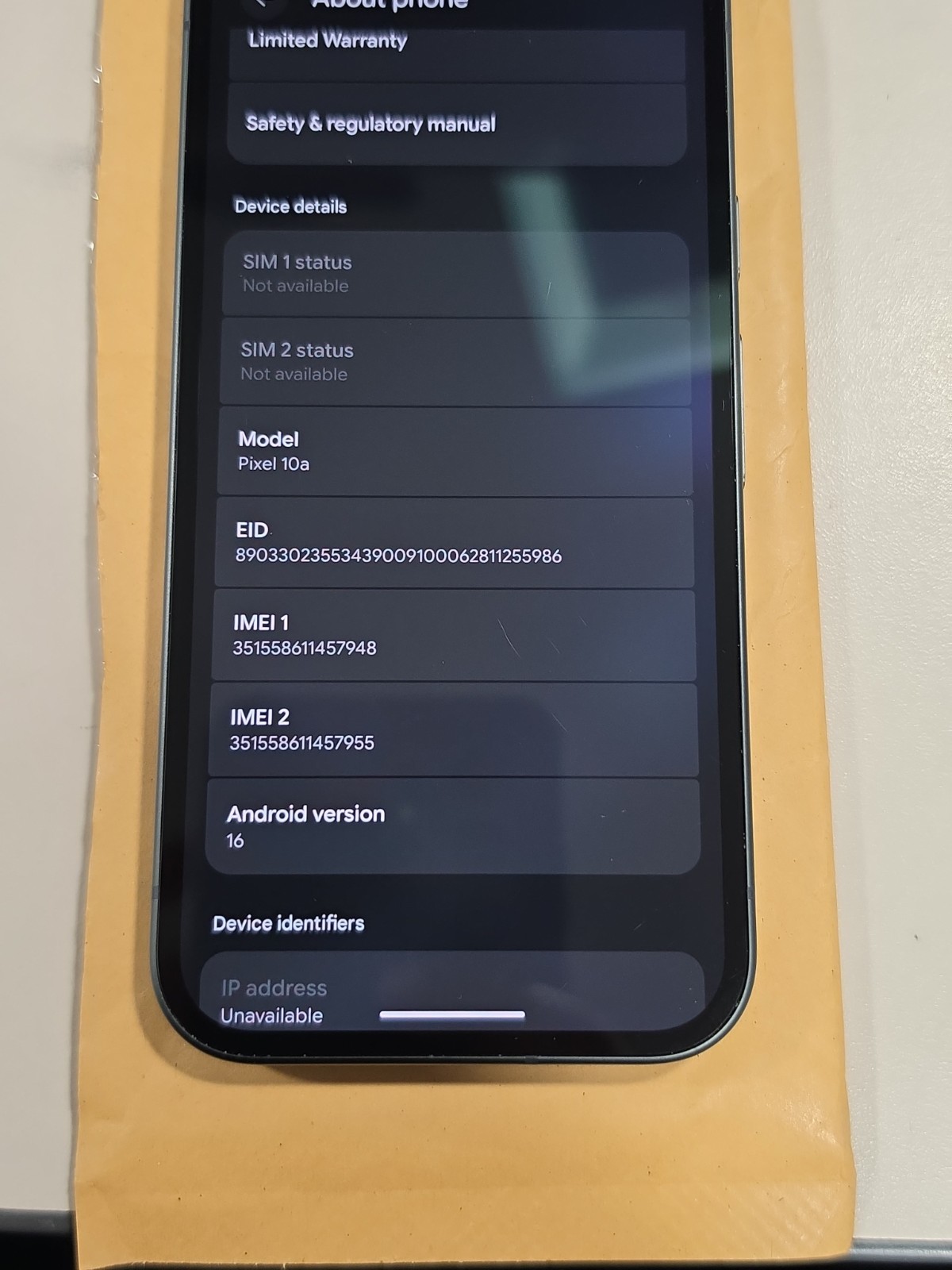 Google Pixel 10a 128GB Obsidian FACTORY Unlocked