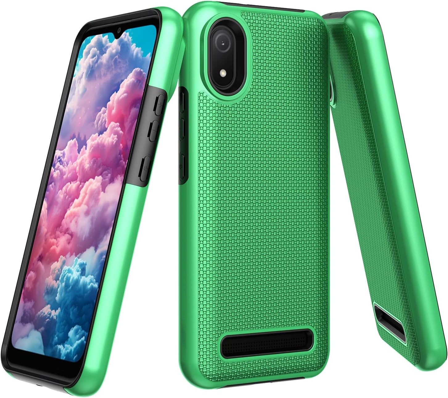 Designed for Cloud Mobile Stratus C8 Phone Case with Screen Protector, Green