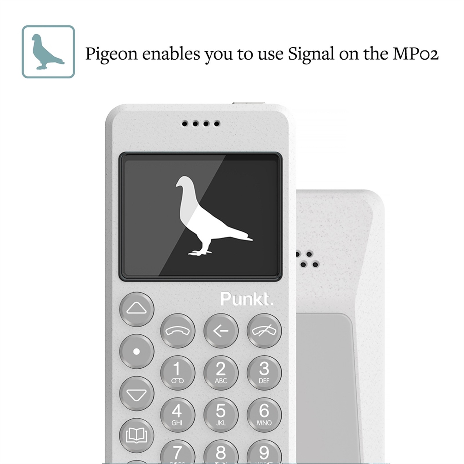 Punkt. MP02 Minimalist 4G LTE Cell Phone – 2GB RAM, 16GB Storage – Grey