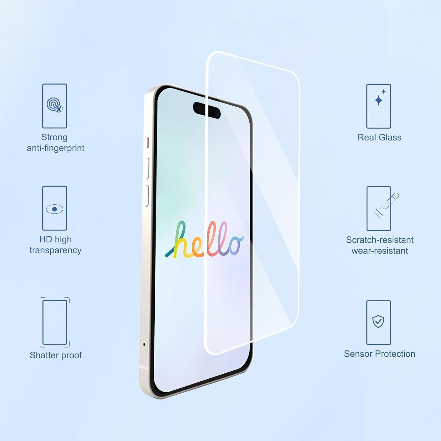 iPhone 16 Pro Max Screen Protector Tempered Glass 6.9in Anti Scratch Bubble Free