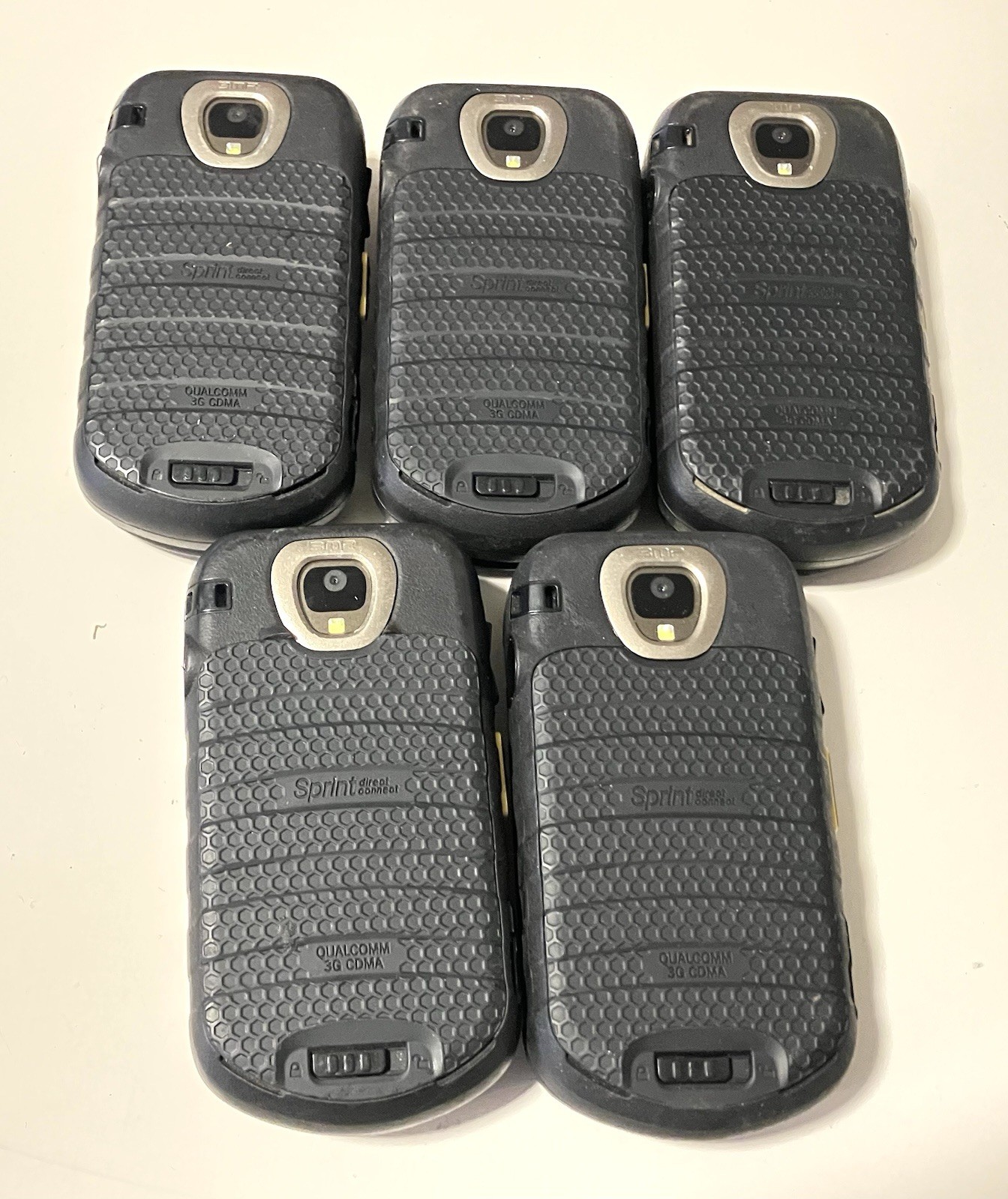 Kyocera DuraXT E4277 – Black (Sprint) PTT 3G Rugged GPS Flip Phone Lot Of 5 READ