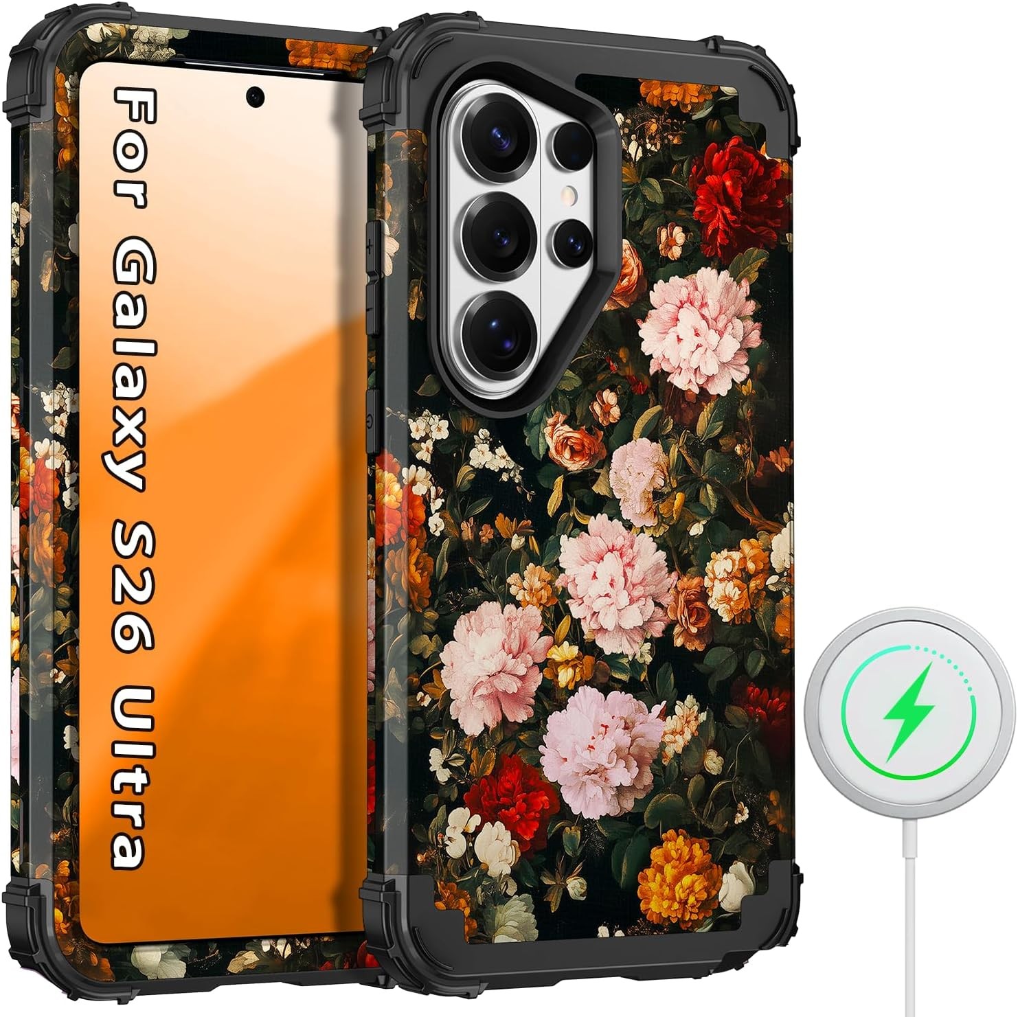 Galaxy S26 Ultra Case Magnetic Three Layer Heavy Duty Shockproof Hard Plastic+So