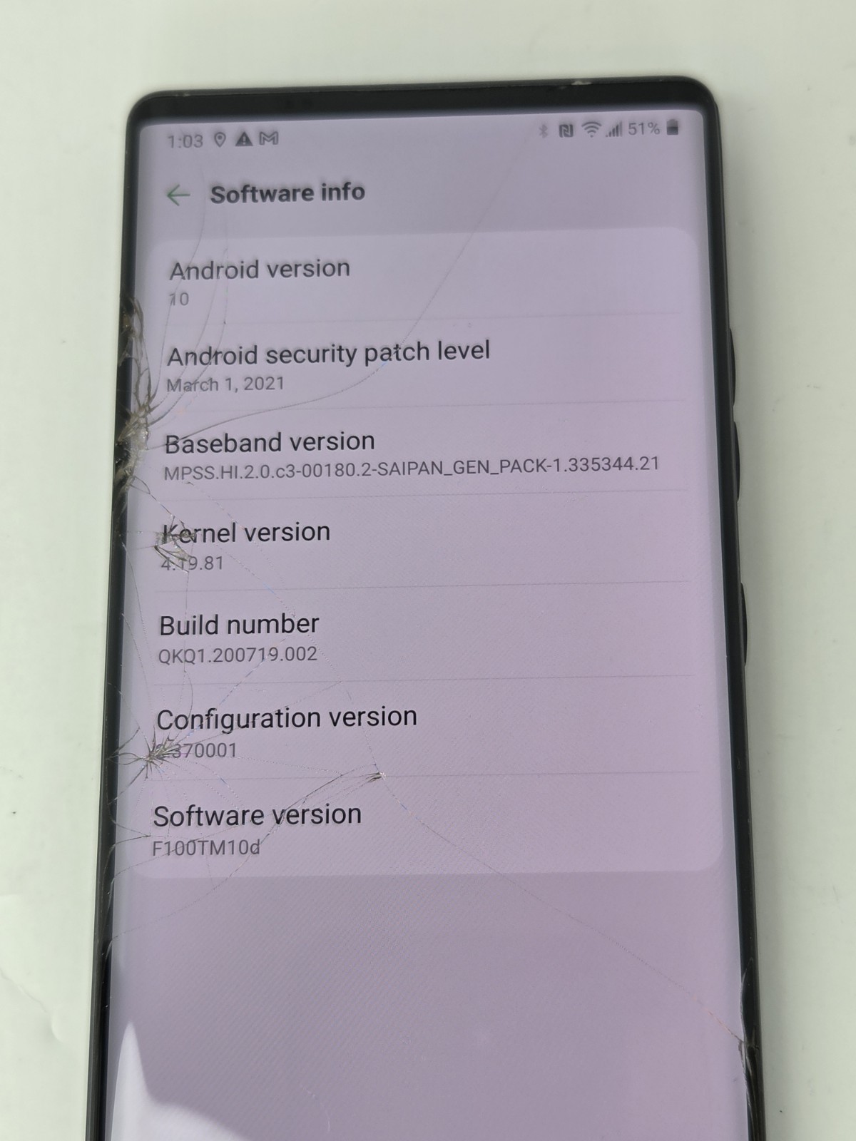 LG Wing LM-F100TM FOR PARTS ONLY (Cracked/Damaged Screen) LOCKED