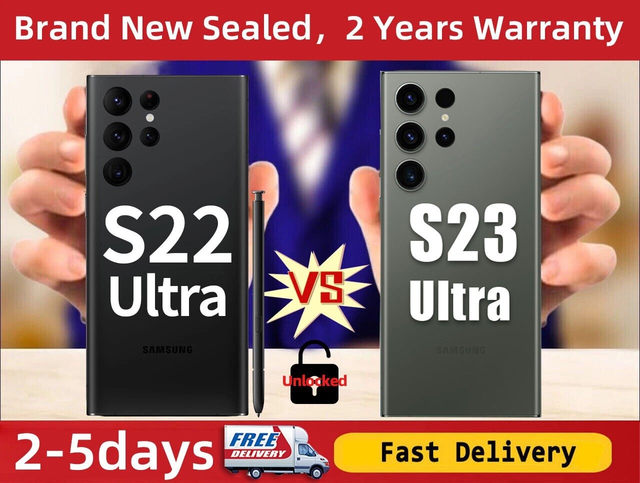 Samsung Galaxy S23 Ultra/S24 Ultra (5G) 256/512GB Factory Unlocked,Sealed & New