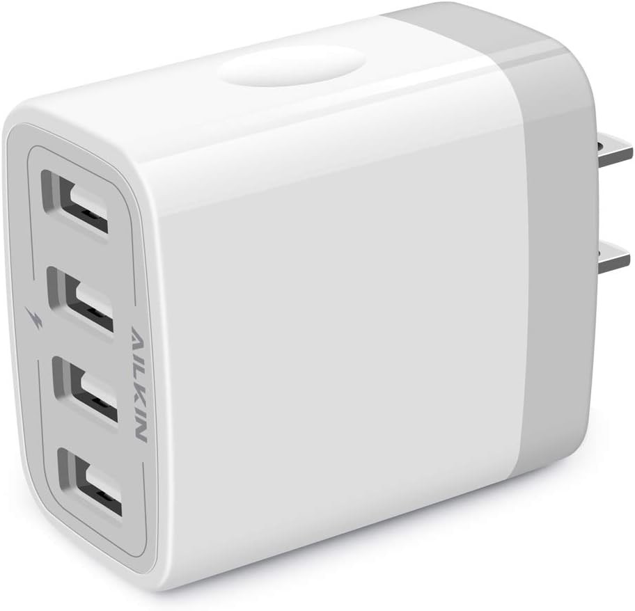 USB Charger Cube, Wall Charger Plug, 4.8A 4-Port USB Adapter Power Plug Charging
