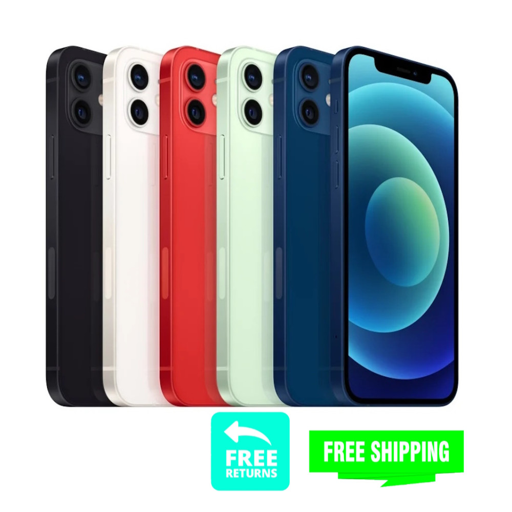 Apple iPhone 12 64GB / 128GB Blue Purple Red Black Unlocked AT&T 5G