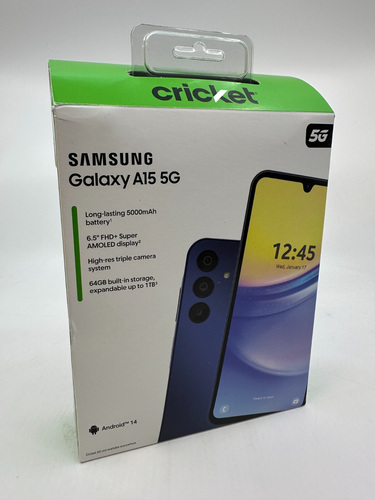 NEW Cricket Wireless Samsung Galaxy A15 5G 64GB Blue Black – Prepaid Smartphone