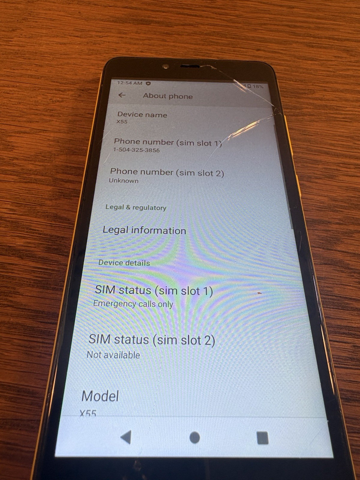 X Mobile X55 Android Smartphone Yellow Dual SIM 4G LTE Working Tested 16 GB