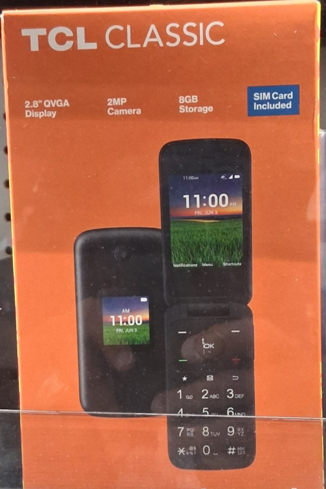 TCL Classic Flip, 512mb, black, Boost Mobile Prepaid Phone – Brand New Sealed