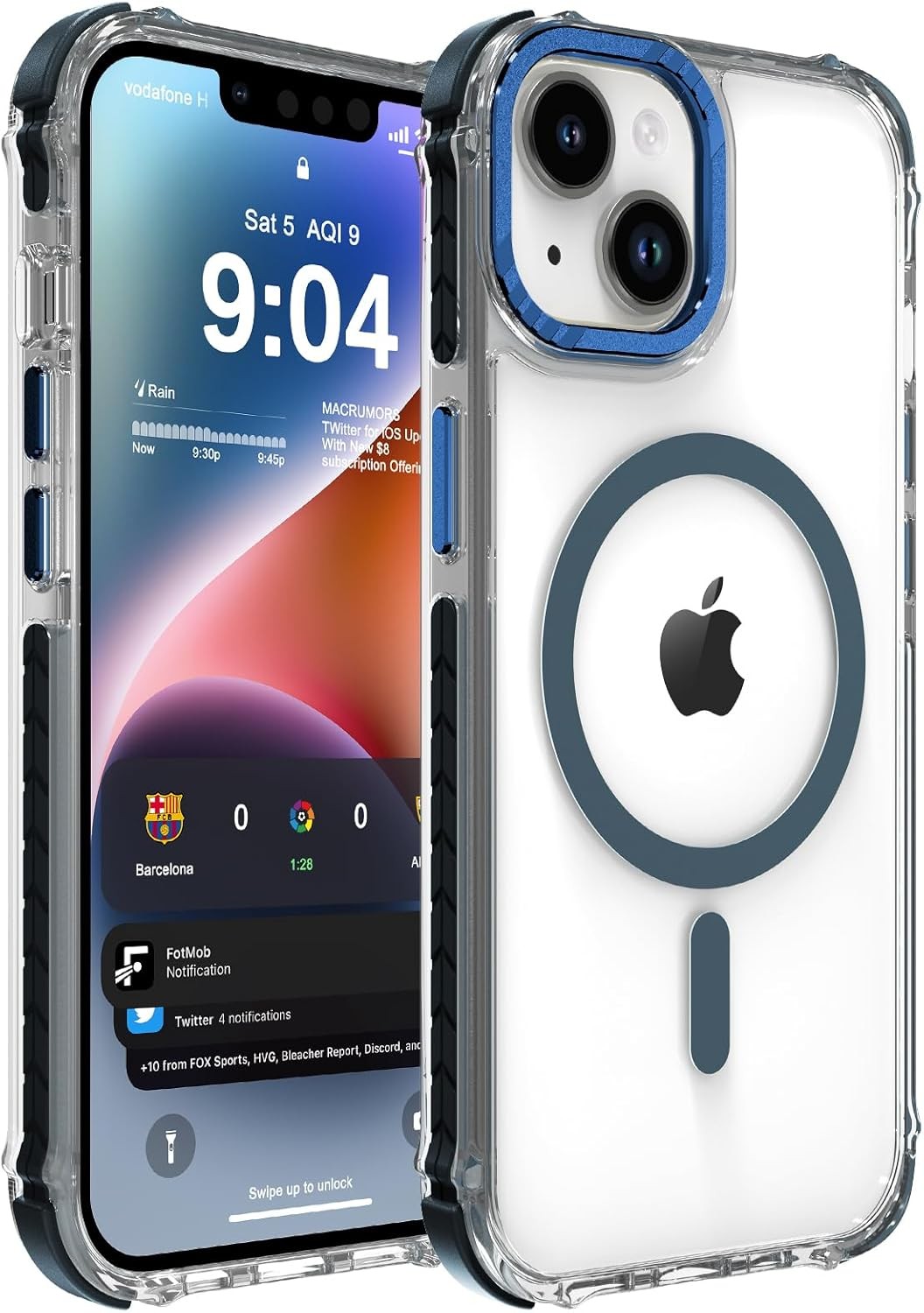 Clear Slim Shockproof Magnetic Case for 6.1-Inch iPhone 13/14 – Strong Protectio