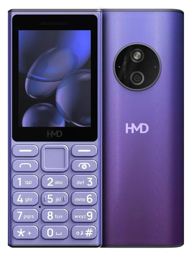 HMD 110 4G Keypad Phone YouTube, Type -C Charging, Wireless FM Radio Blue.