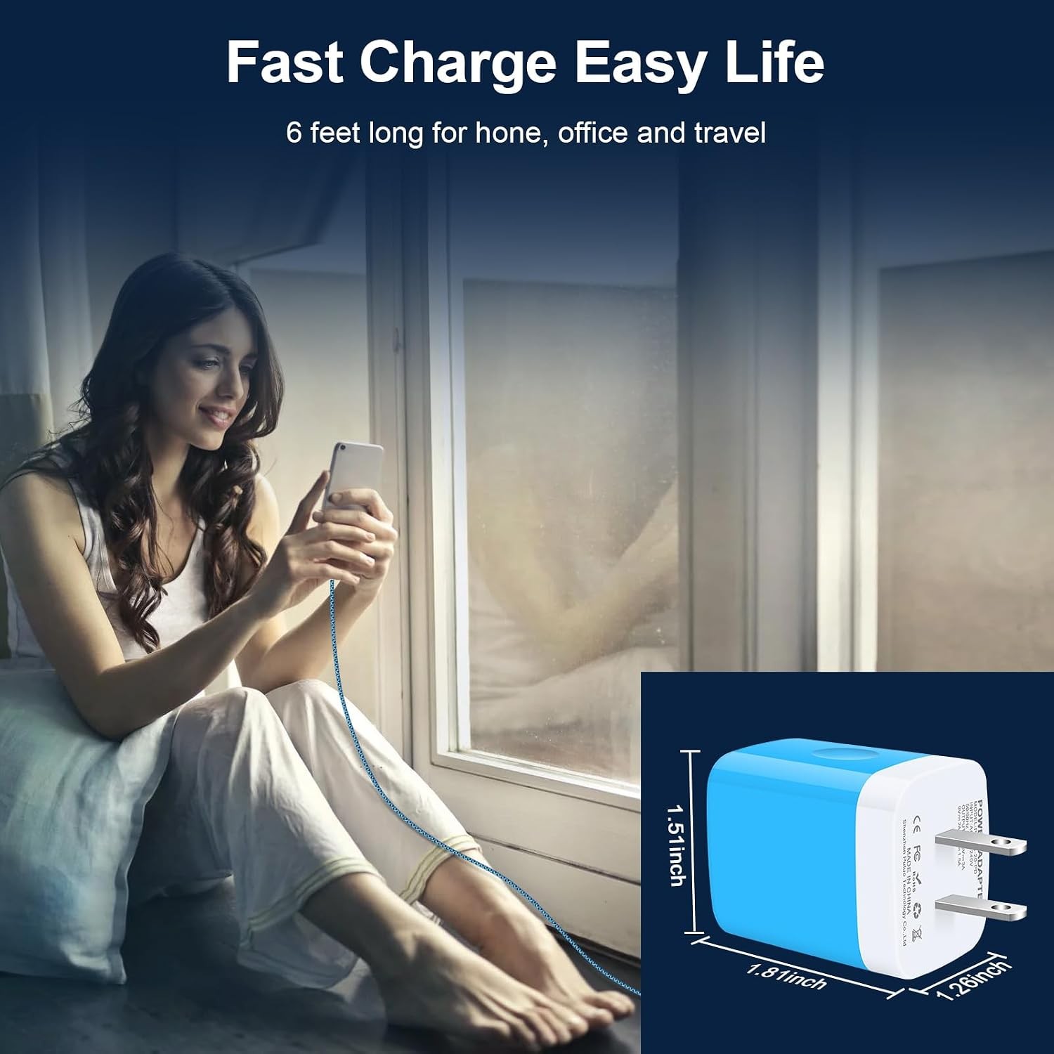 Fast USB-C Wall Charger Adapter for Samsung Galaxy S26 Ultra, Pixel 10a 6FT