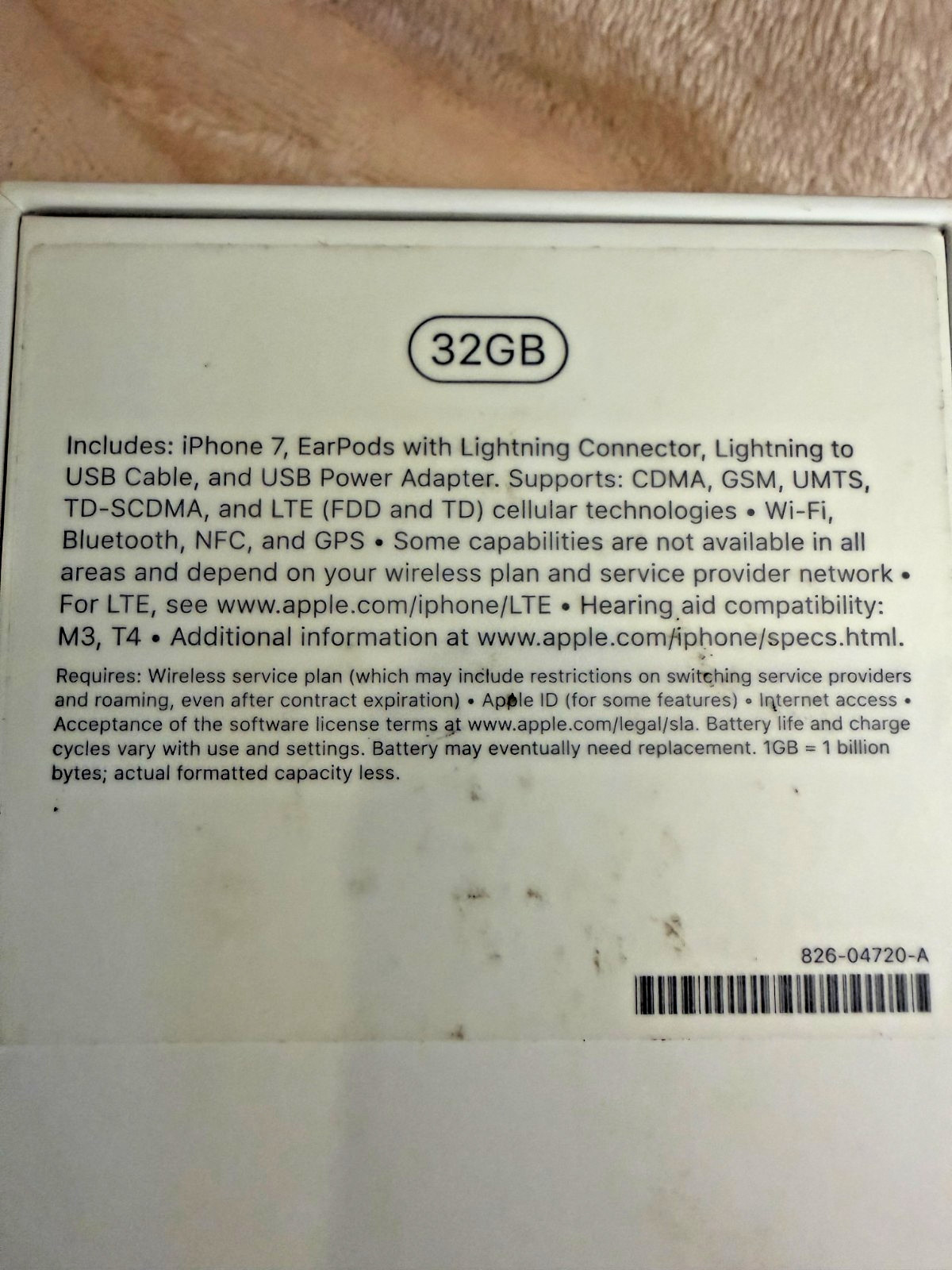iPhone 7, 32G, Gold, In Box, Good Battery, Comes w/ Standard Accessories