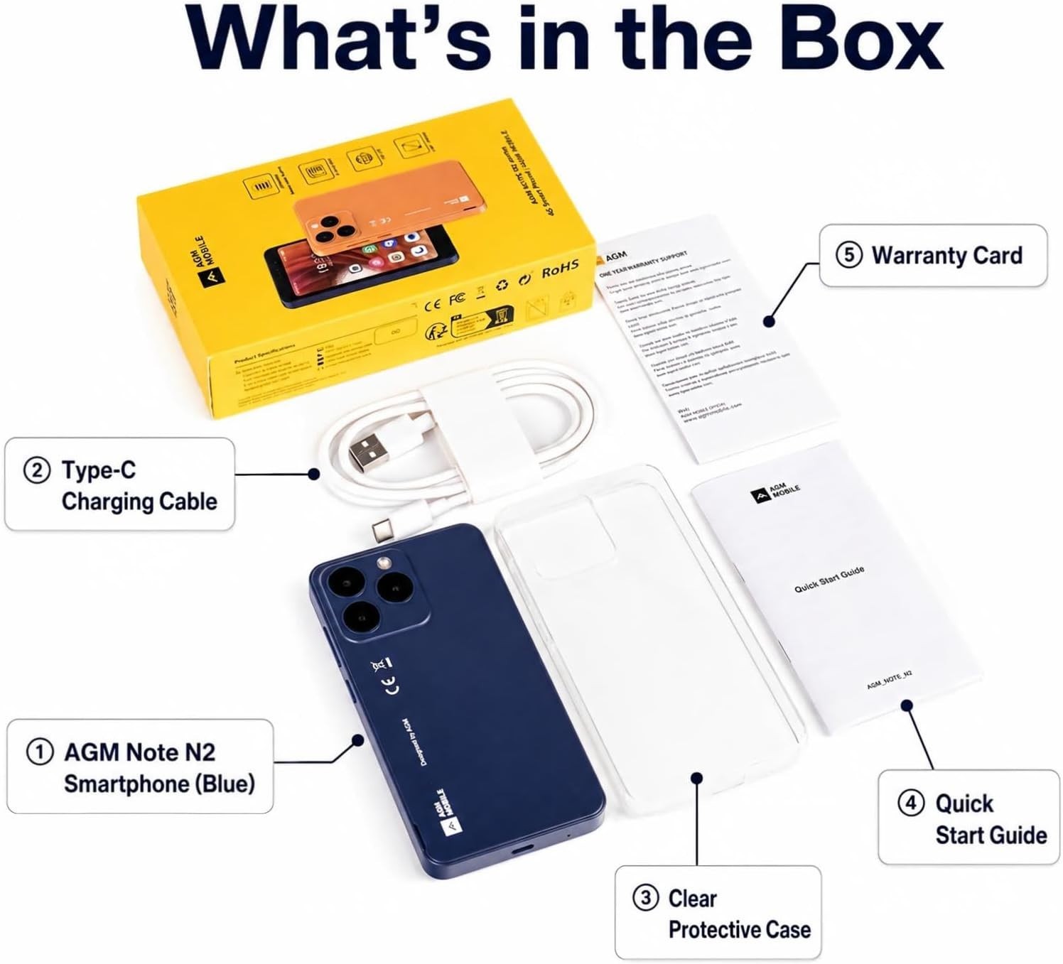 AGM Note N2 Mini Smartphone – Compact Android 16 GO Phone with Dual SIM & Expand