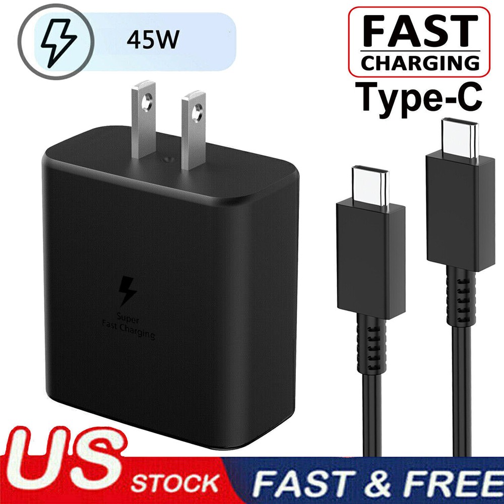 45w Type USB-C Super Fast Wall Charger &6FT Cable For Samsung Galaxy S23 S22 S21