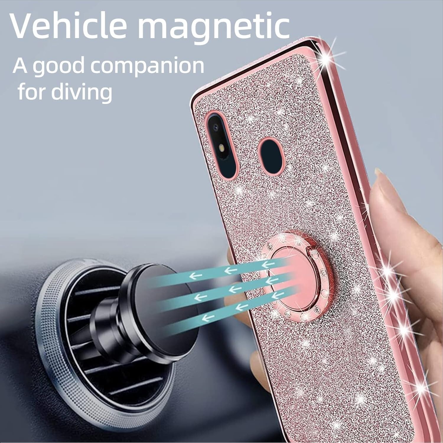 Samsung Galaxy A10E Case Cute TPU Glitter Design Women Scratch Resistant Cover