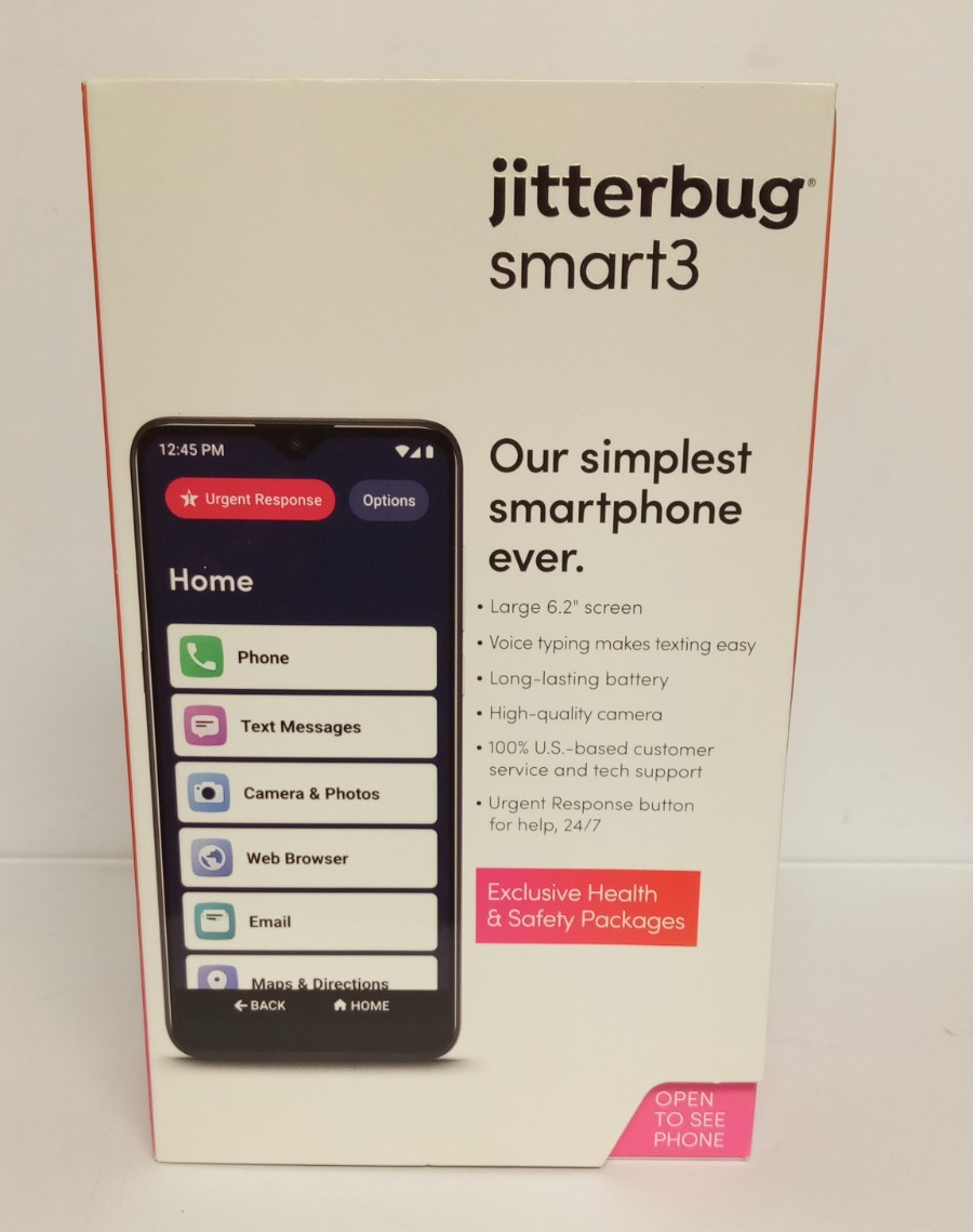 Jitterbug Smart3 Smartphone Easy Use Lively Large Display Seniors (NEW)