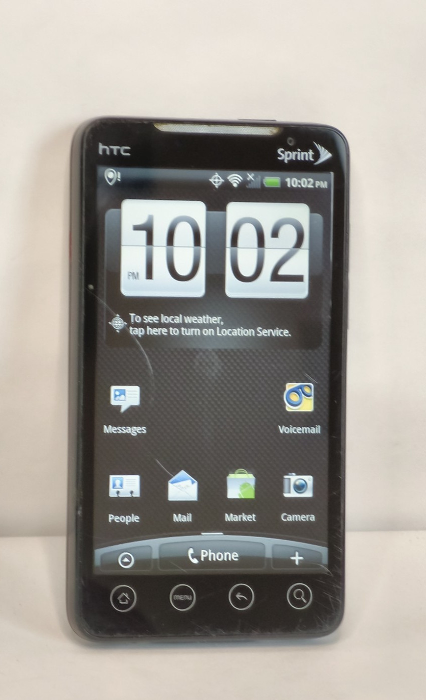 HTC Evo4G smartphone. Sprint. powers on. Parts/repair only.