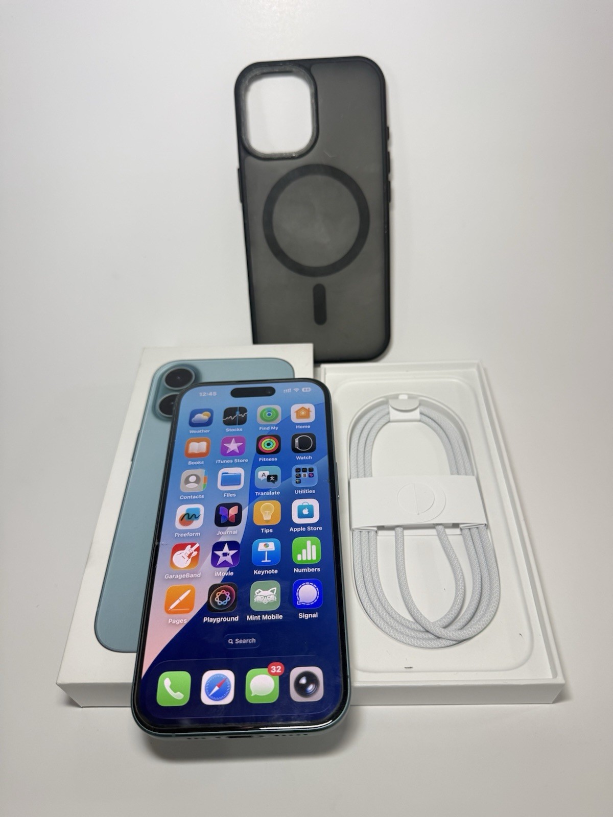 Factory Unlocked Apple iPhone 16 256GB Teal A3081 Bundle Original Box AZ Seller