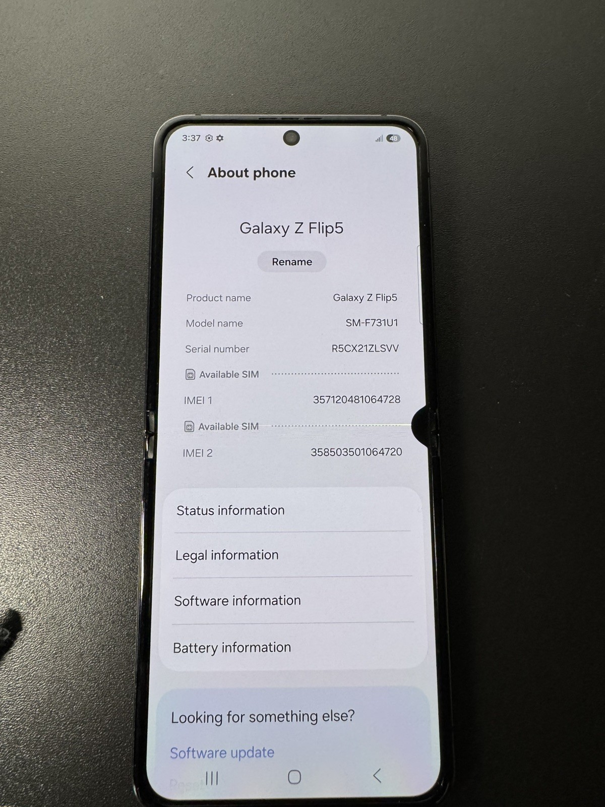 Samsung Galaxy Z Flip5 SM-F731U 256GB Graphite T-Mobile Unlocked W060733