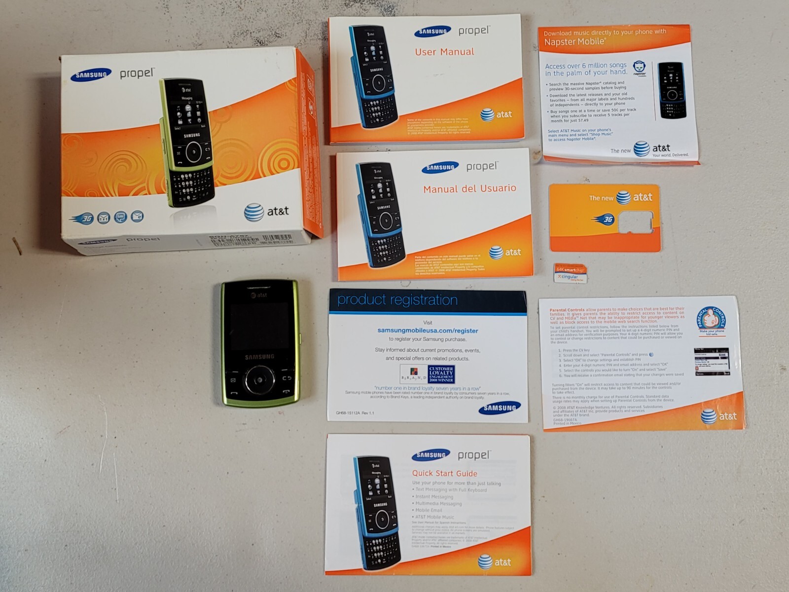 Samsung Propel SGH-A767 – Green and Black (AT&T) Cellular Phone UNTESTED AS-IS