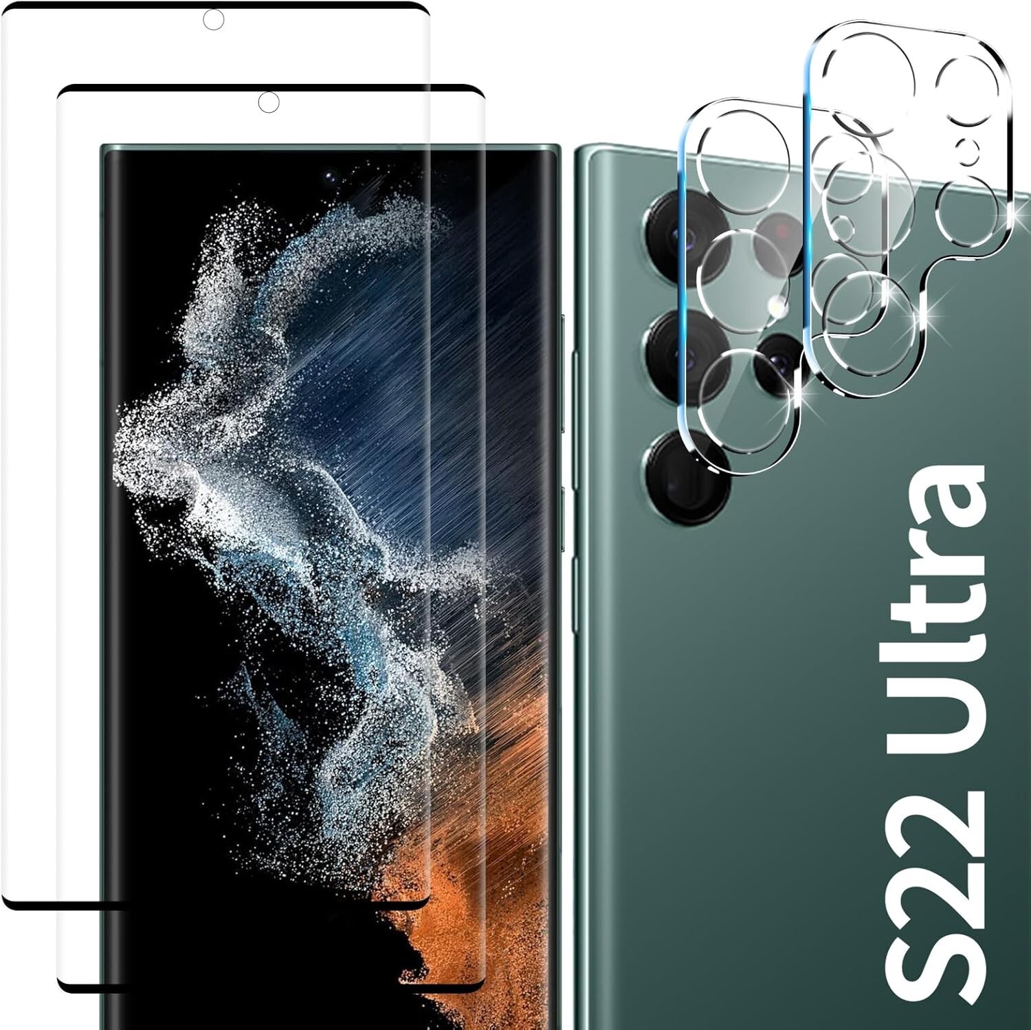 Samsung Galaxy S22 Ultra [2+2 Pack] Screen Protector + Tempered Glass Camera