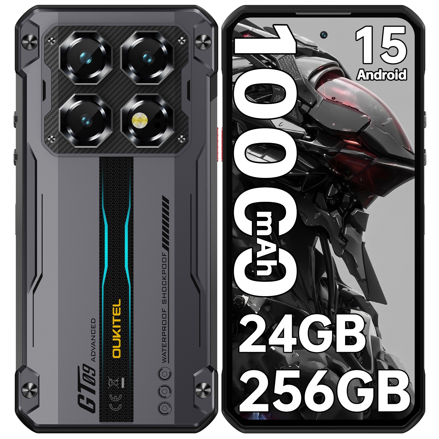 OUKITEL WP60 5G Rugged Phone 7.2 in 24GB+256GB 10000mAh Android 15 T-Mobile NFC