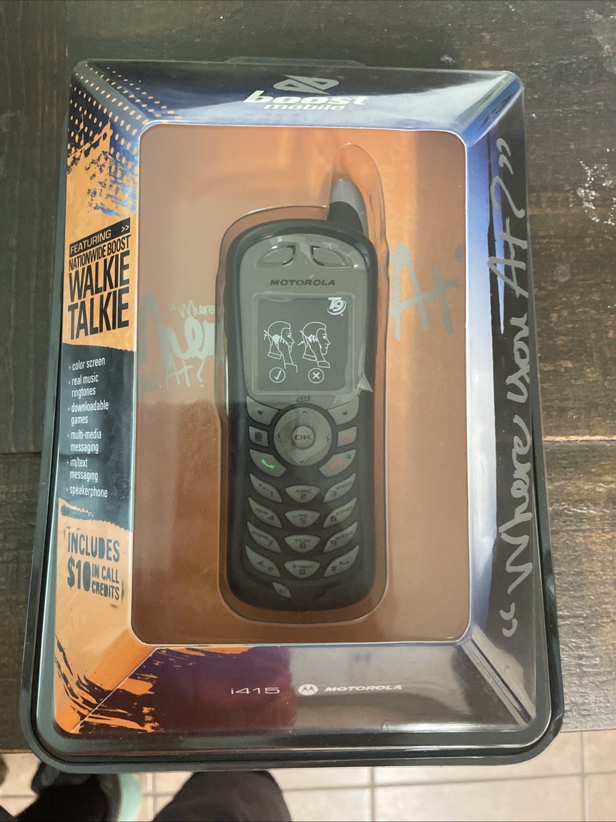 Motorola i series i415 – Black (Boost Mobile) Cellular Phone-Brand New
