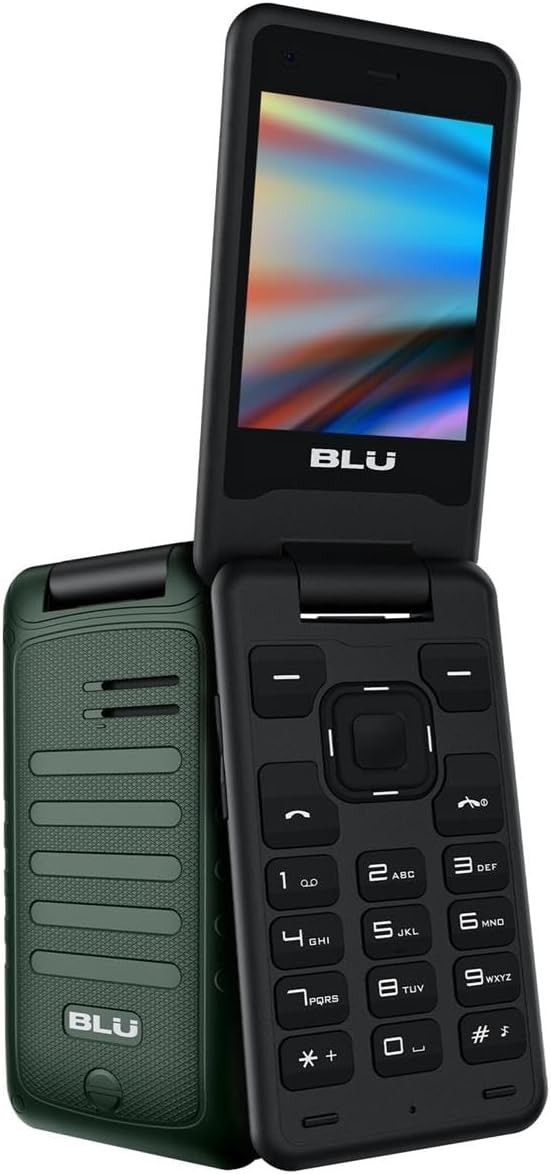 BLU Tank Flip T0100U|2.8″ Display| 2022| GSM Unlocked | 4G LTE Flip Phone|Green