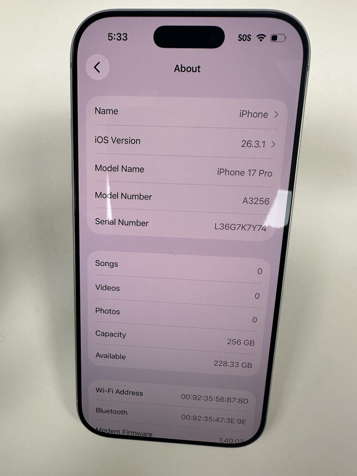 Apple iPhone 17 Pro – 256 GB – Silver (Spectrum),FOR PARTS,AS-IS.