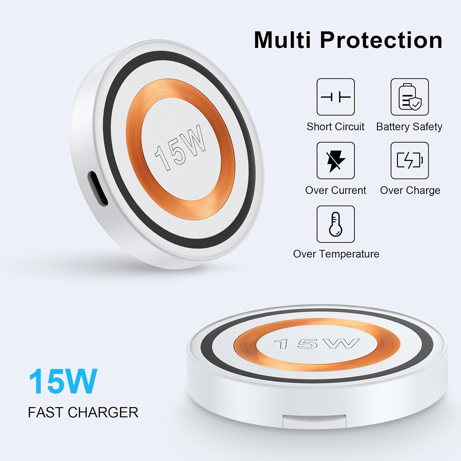 Wireless Fast Charging Pad for Samsung S25 Ultra, iPhone 17 Pro Max
