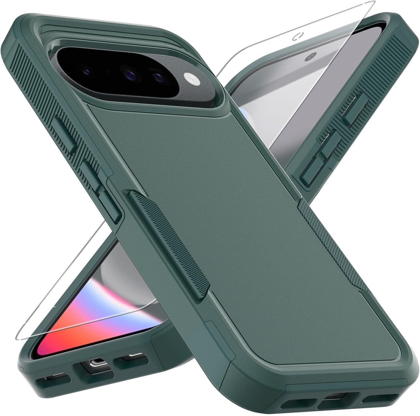 [1+1 PCS] Case & Screen Protector for Pixel 10 Military Grade Drop Tested Heavy