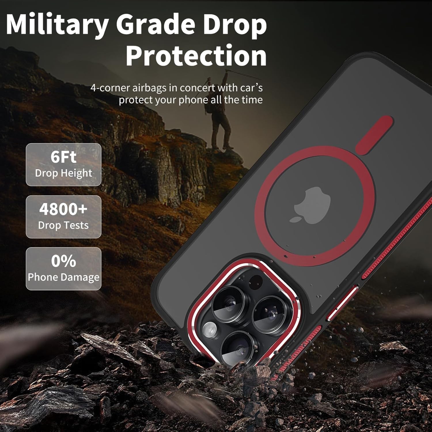 iPhone 14 Pro Max Case Translucent Matte Back Slim Magnetic Case for iPhone 14 P