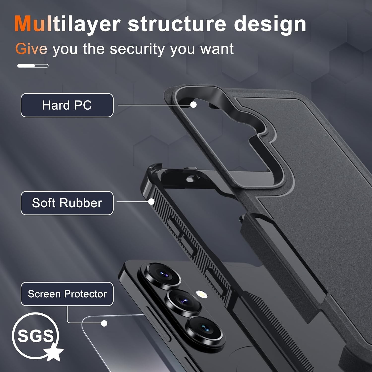 For Samsung Galaxy S26+ Plus Case w/ Screen Protector & Camera Lens Phone Cover