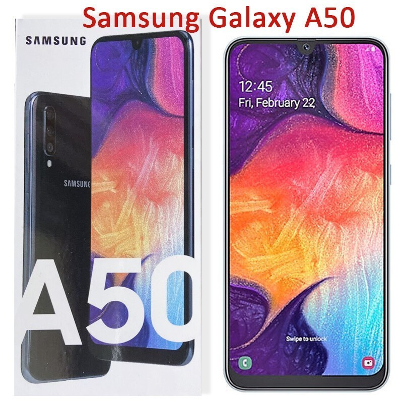 NEW – Samsung Galaxy A50 SM-A505U 64GB Single Sim Unlocked Black Smartphone