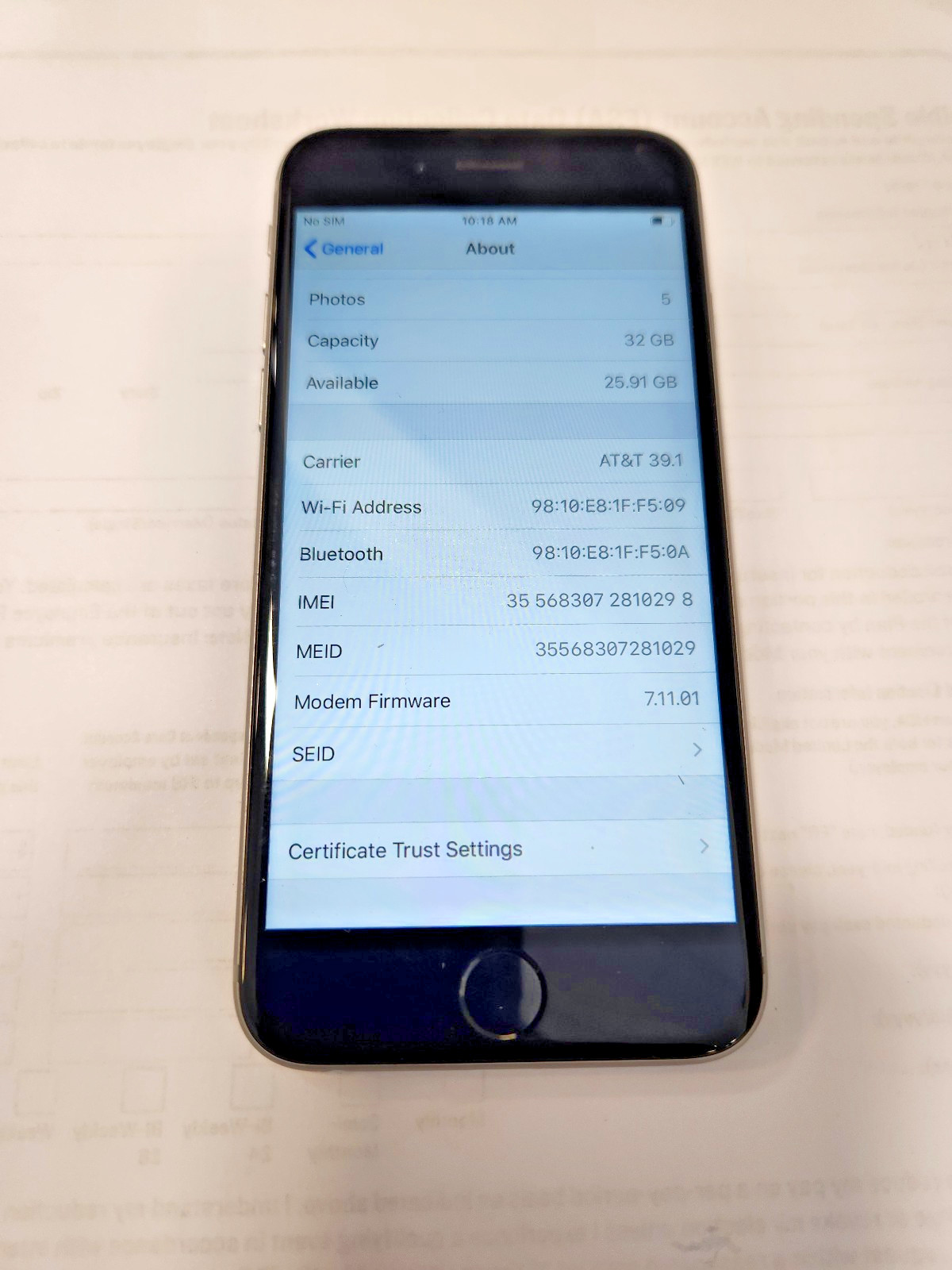 Apple iPhone 6s – 32GB – Space Gray (AT&T) A1633 (CDMA + GSM) Good Condition #9