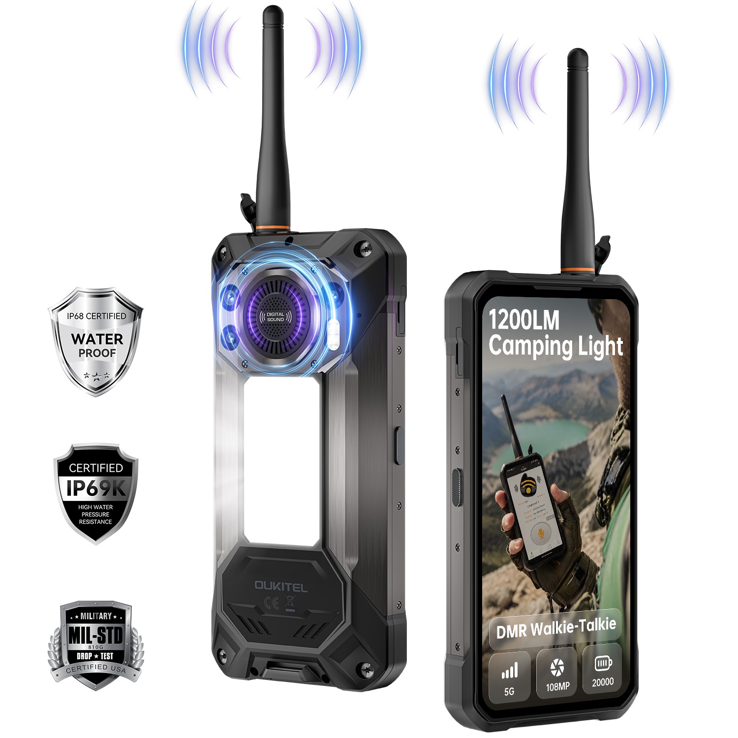 OUKITEL WP61 Plus Walkie-Talkie Rugged Phone 36GB+512GB 20000mAh Android 16 NFC