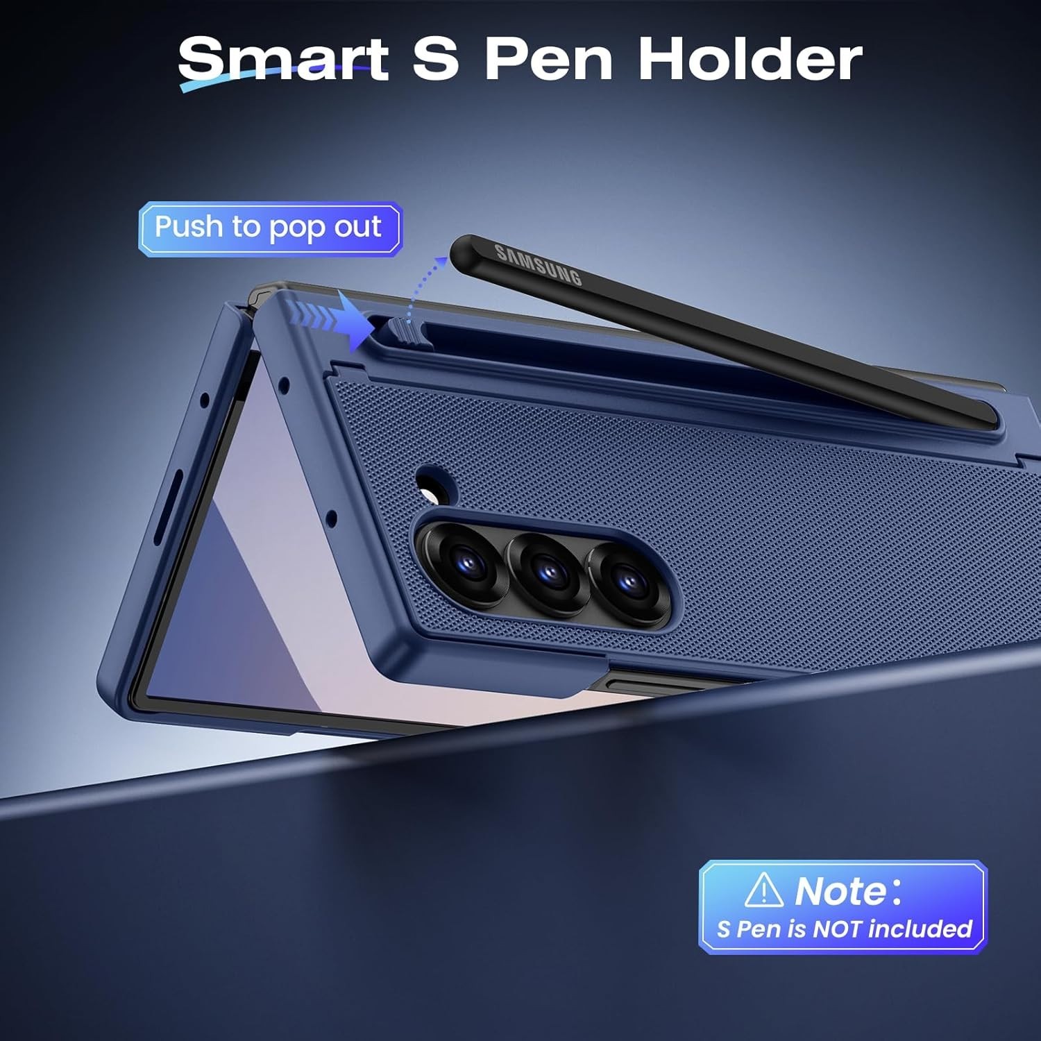 Samsung Galaxy Z Fold 6 Case with Magnetic Hinge & Kickstand – 4-in-1 Black