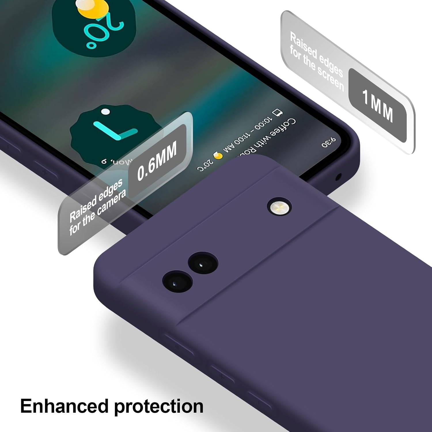 Case for Google Pixel 6A, Soft Silicone Shockproof Slim Cover, Deep Purple