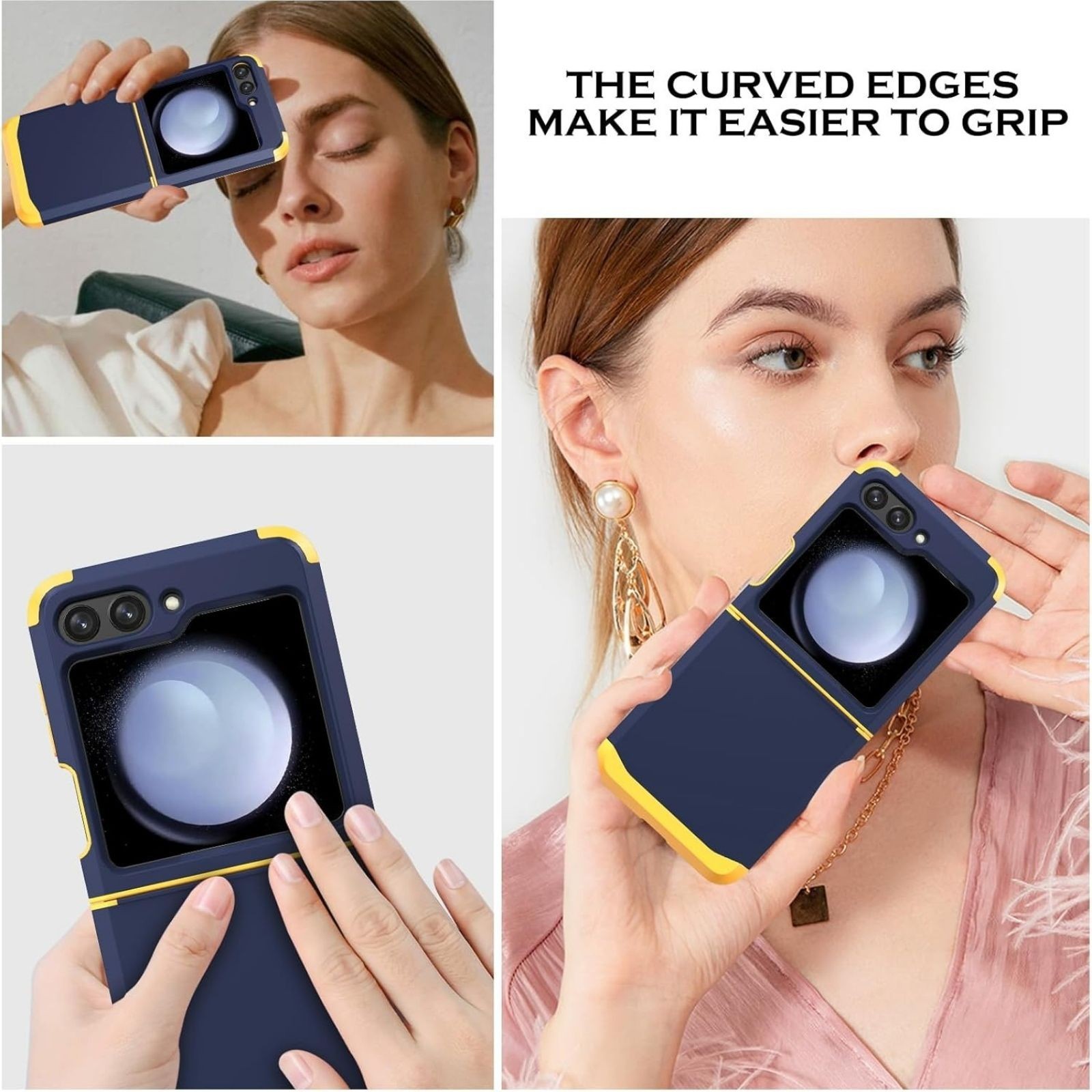 For Samsung Galaxy Z Flip 5 5G Case with Heavy Duty Drop Proof Protection Blue