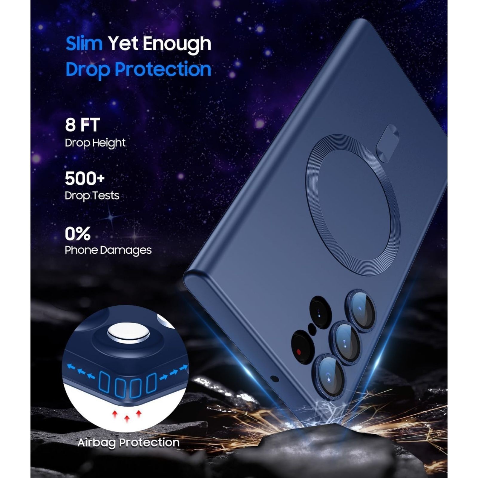 For Samsung Galaxy S23 Ultra Case Magnetic Case,Carbon Fiber Protective Bumper