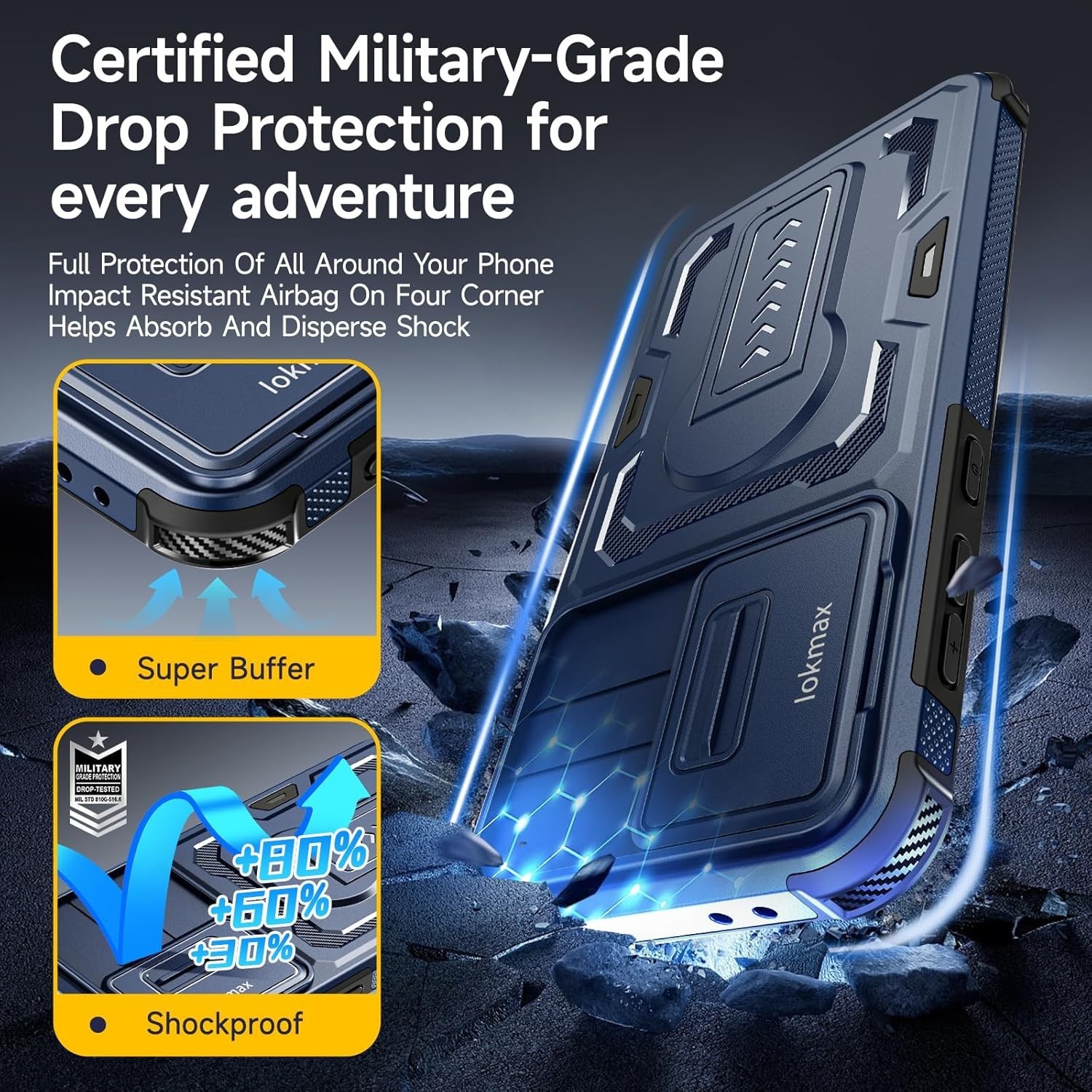 Heavy Duty Shockproof Case for Samsung Galaxy A36/A56 5G with Kickstand & Protec