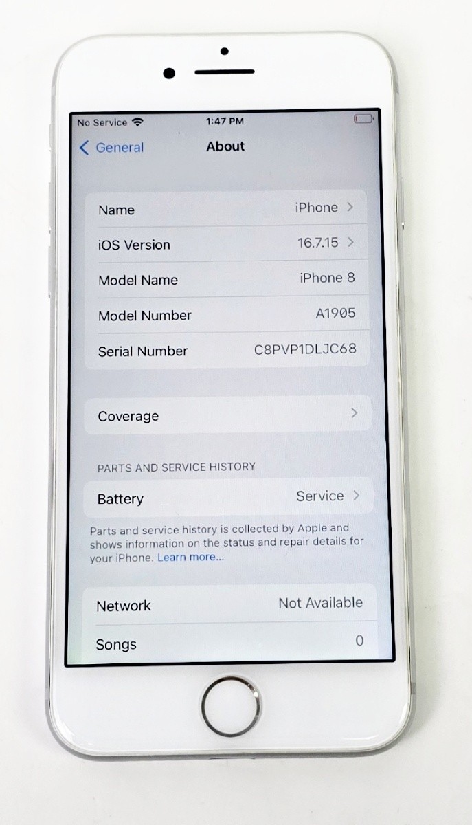 Apple iPhone 8 64GB AT&T White GSM LTE MQ6V2LL/A A1905