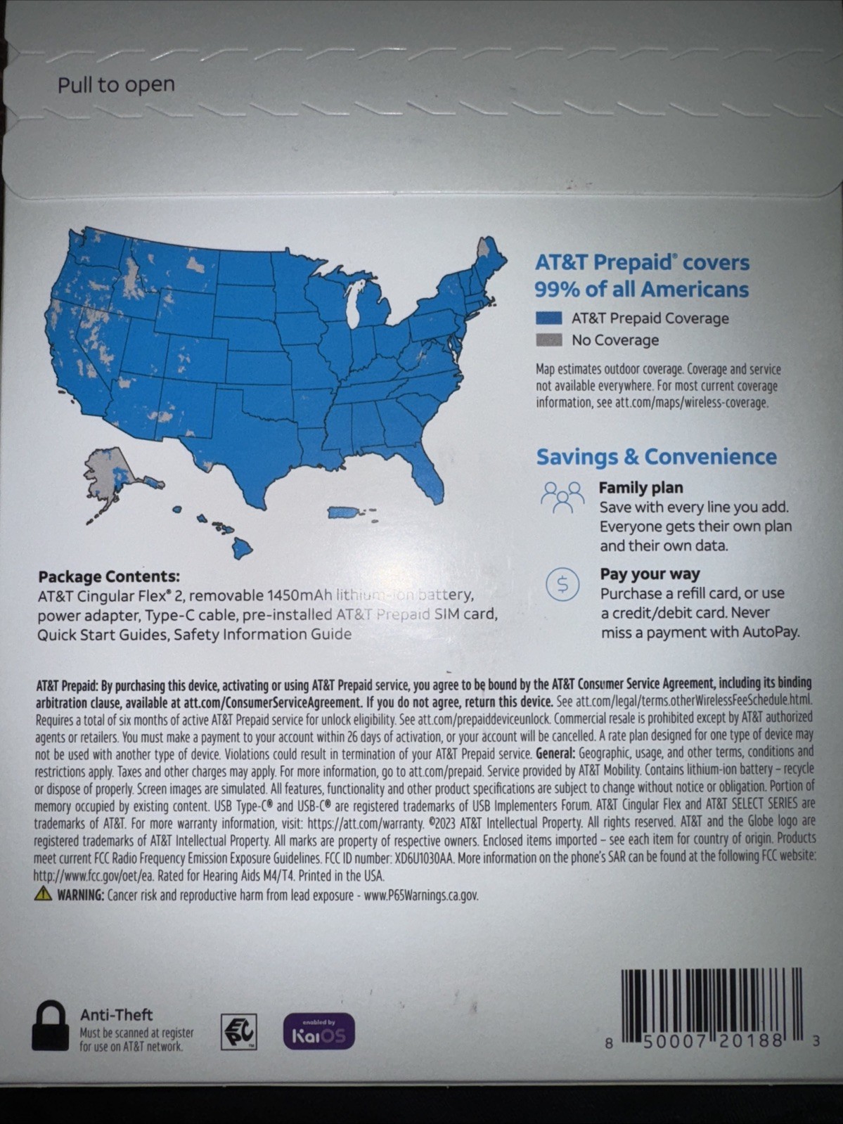 AT&T Prepaid Cingular Flex 2 (4GB) PREPAID Smartphone – Classic Navy