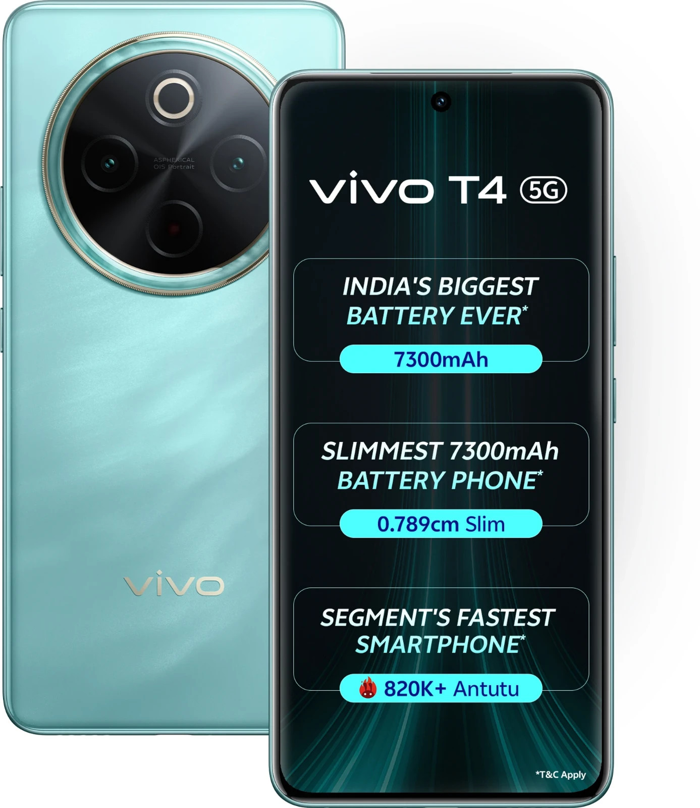 vivo T4 5G (Green 256GB 8GB) Snapdragon 7s Gen 3 5G Processor Global Version