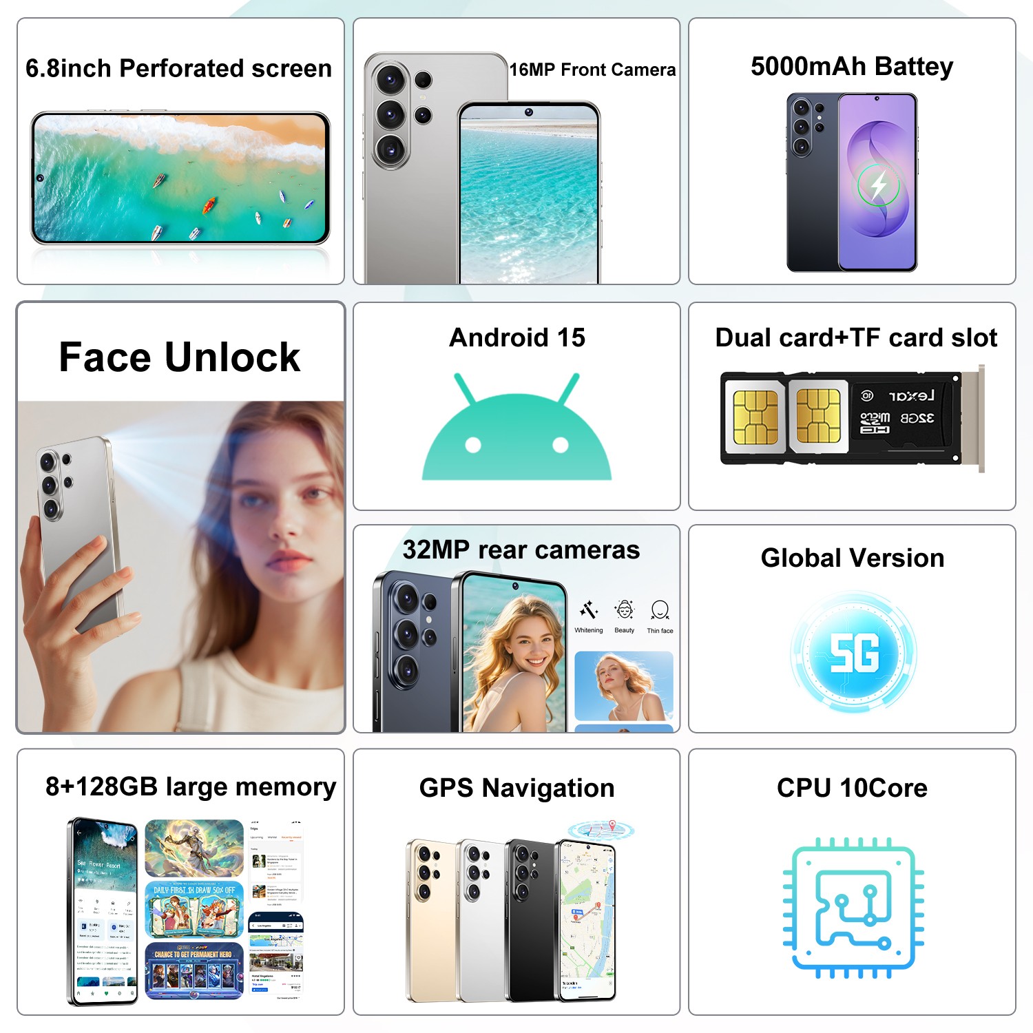 2026 Smartphone G26 Ultra 5G Unlocked Cell Phone 128G Android Cheap Phone