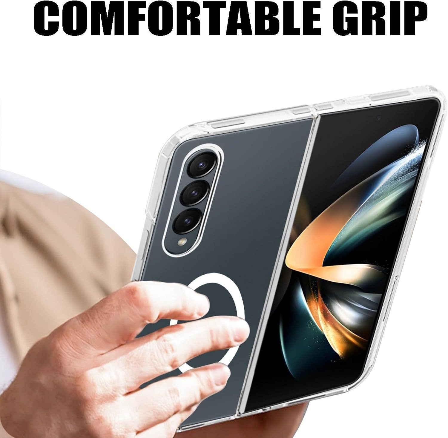 for Galaxy Z Fold 6 Case Original Builtin Screen Protector with Built-in 9H Temp
